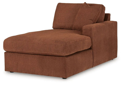 Modmax Sectional Spice chaise in rust-brown fabric, 2 back cushions, Unique Piece Furniture on Tampa Home & Garden Store