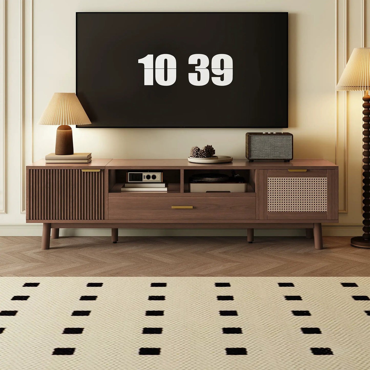 TV Stand for 75 Inch TVs with Soft Closing Doors