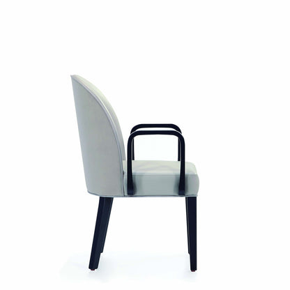 Modern Upholstered Beech And Wooden Armchair