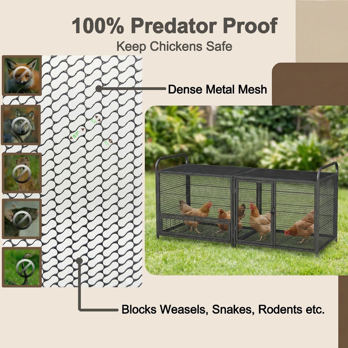 Chicken Cage Poultry Breeding Coop black silver dense metal mesh cage for birds by HouseOfZazla on Tampa Home & Garden Store