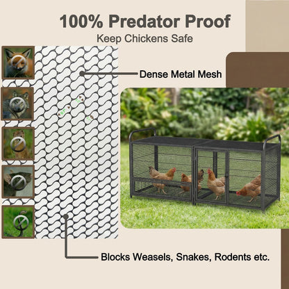 Chicken Cage Poultry Breeding Coop black silver dense metal mesh cage for birds by HouseOfZazla on Tampa Home & Garden Store