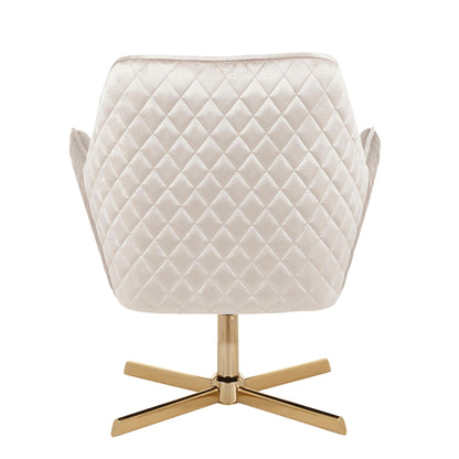 Contemporary Lounge Chair with Swivel Base in cream quilted upholstery by HouseOfZazla on Tampa Home & Garden Store