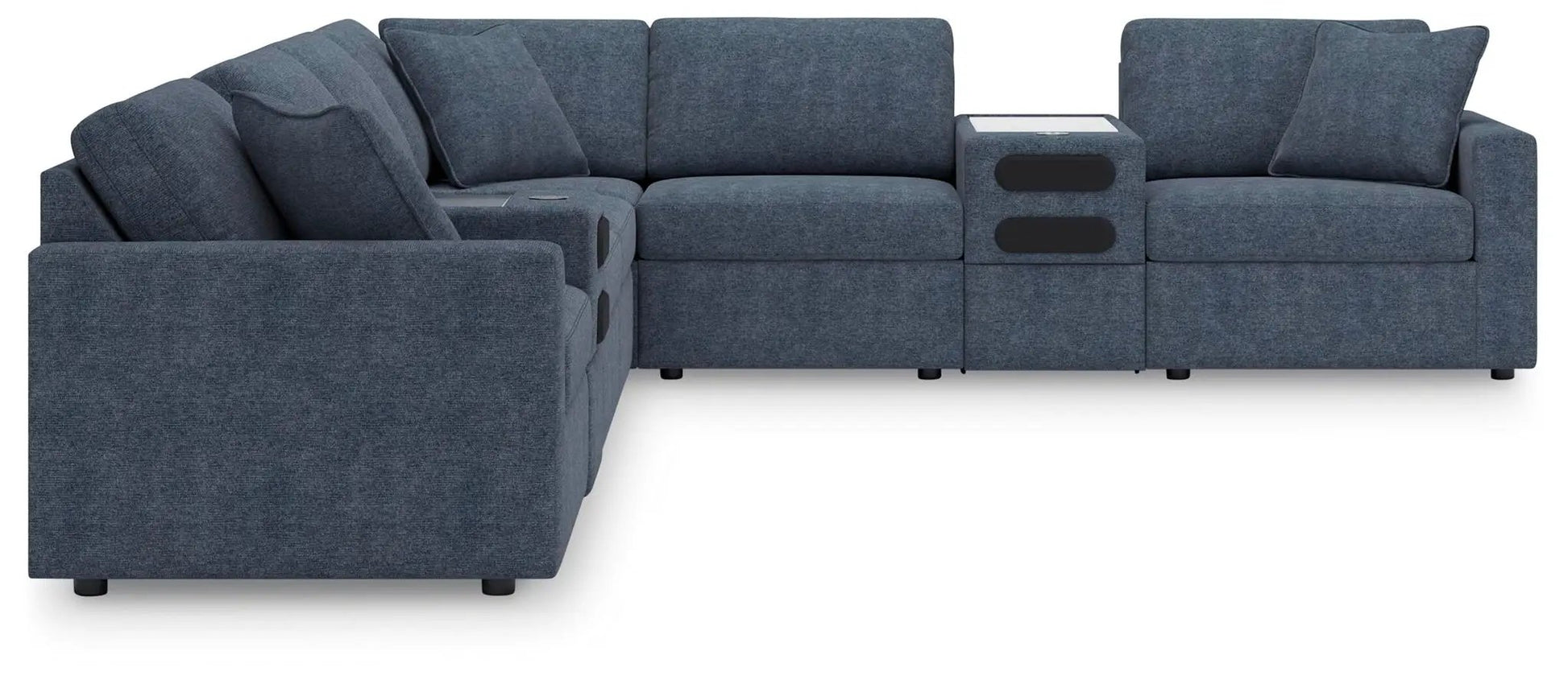 Modmax Sectional Ink blue with built-in console and cupholders by Unique Piece Furniture on Tampa Home & Garden Store