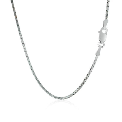 14k White Gold Classic Box Chain Necklace 1.1mm with lobster clasp Bids.com on Tampa Home & Garden Store