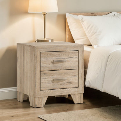 Elegant Wood Nightstand by HouseOfZazla, light brown finish with durable drawers on Tampa Home & Garden Store