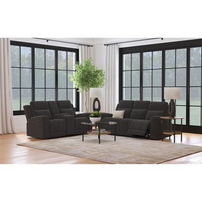 Slater 2-piece reclining sofa set in dark gray fabric with manual recline by HouseOfZazla on Tampa Home & Garden Store