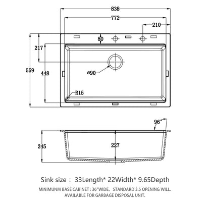 Quartz Composite Workstation Kitchen Sink