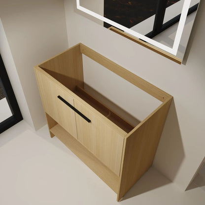 Sleek Freestanding Bathroom Vanity with Two Doors