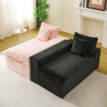 Modular Four Seater Sofa In Pink And Black