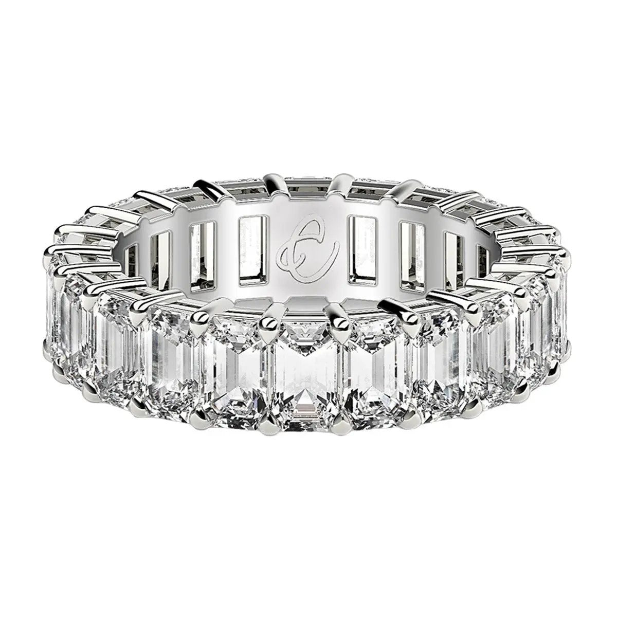 Emerald-cut lab-grown diamond eternity ring in 14k white gold 5 cttw FG/VS2 by Bids.com on Tampa Home & Garden Store