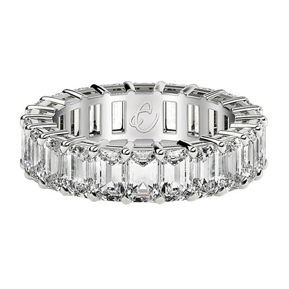Emerald-cut lab-grown diamond eternity ring in 14k white gold 5 cttw FG/VS2 by Bids.com on Tampa Home & Garden Store