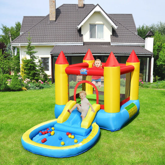 Inflatable Kids Slide Bounce House with 580w Blower - Tampa Home & Garden Store
