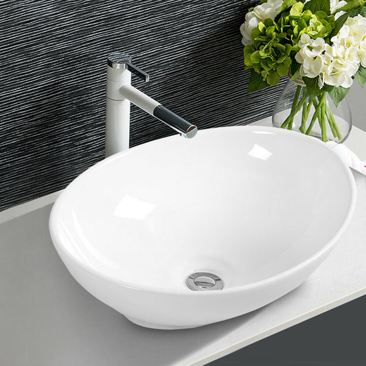 Oval Bathroom Basin Ceramic Vessel Sink - Tampa Home & Garden Store