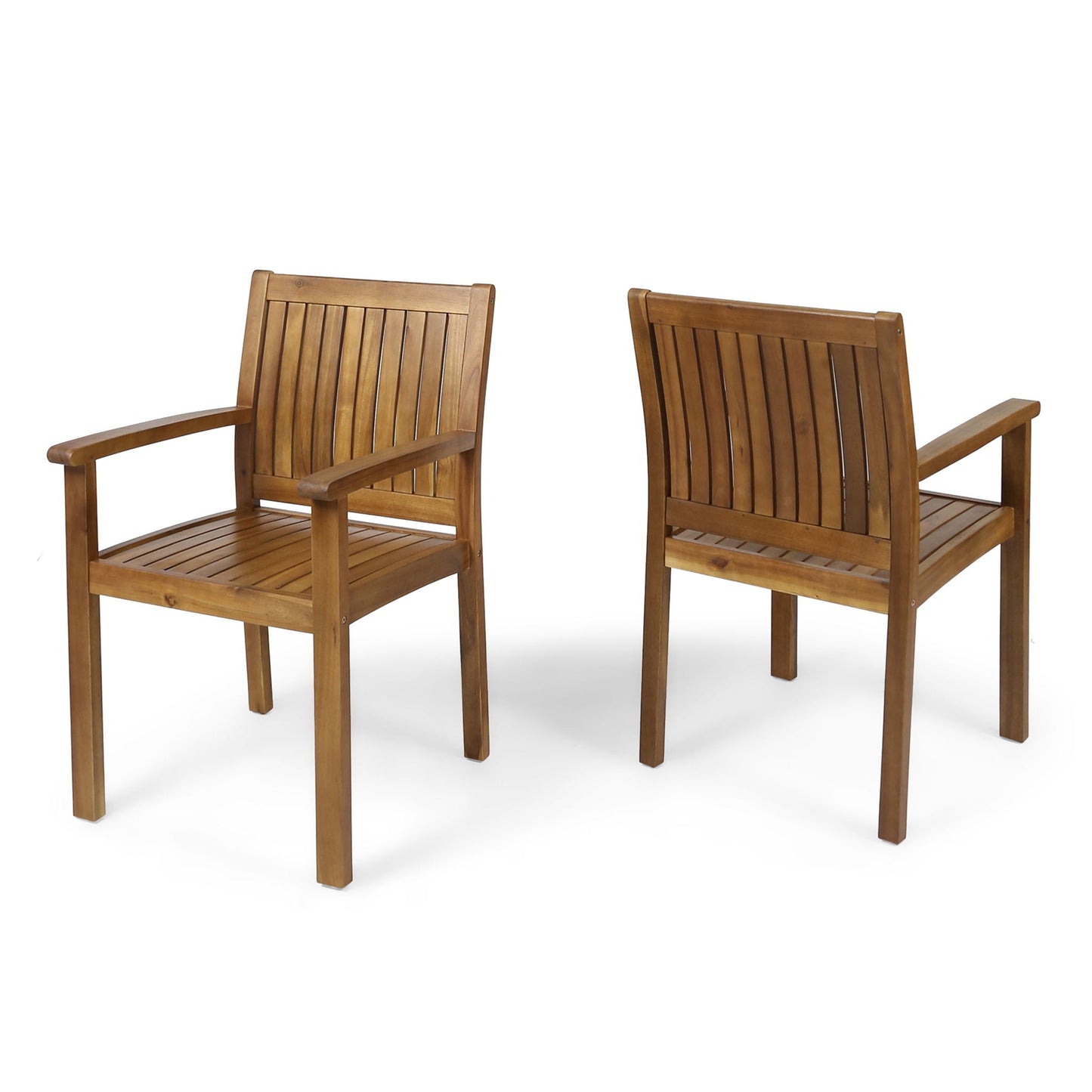 the Acacia Outdoor Dining Chairs and Slat Panels
