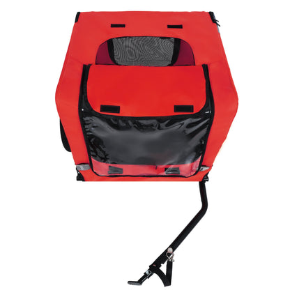 Pet bike trailer red with mesh window and zippered entry on black frame on Tampa Home & Garden Store