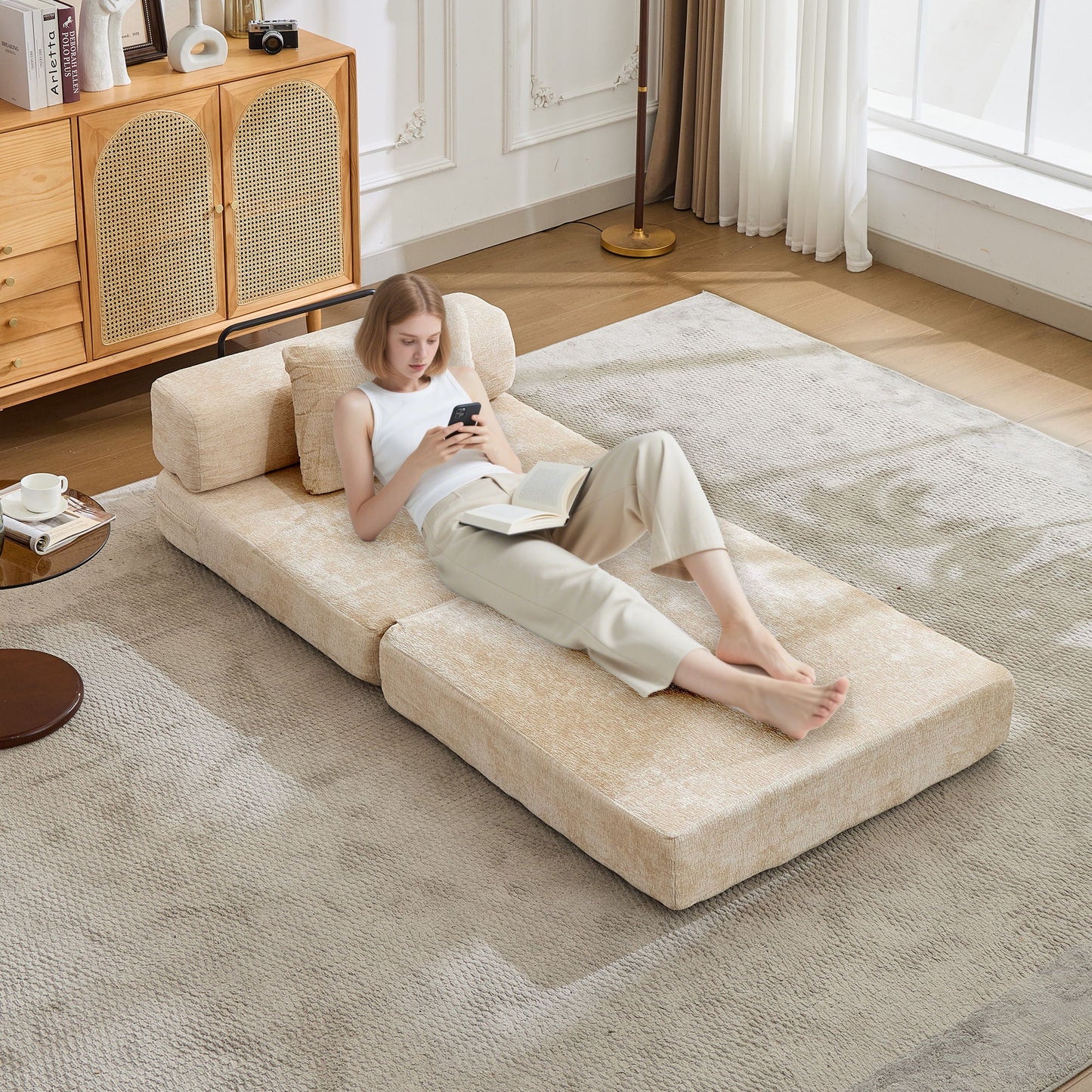Convertible Floor Sofa Bed and Living Room