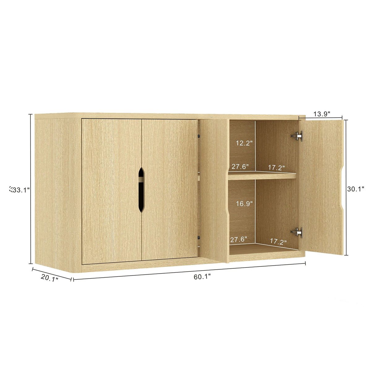 Rivington sideboard with soft-close doors and adjustable shelves in oak by HouseOfZazla on Tampa Home & Garden Store