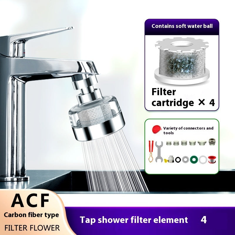 Faucet-Mount Water Filter with Tap Extender, chrome finish, 4 cartridges, UpTrend Deals on Tampa Home & Garden Store