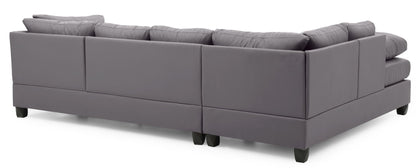 Malone Comfort Sectional gray by HouseOfZazla stationary with plush back cushions on Tampa Home & Garden Store