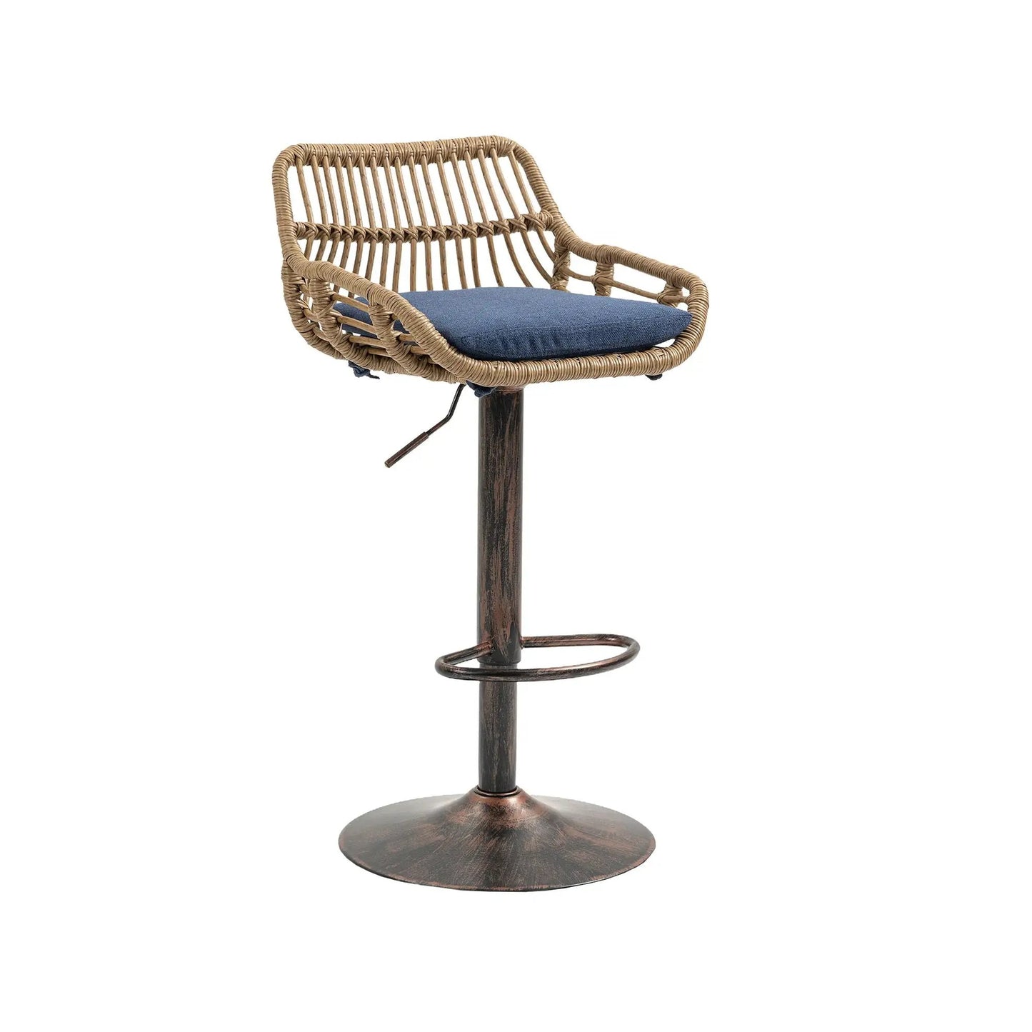 Modern Swivel Bar Stools with Footrest Set of 2