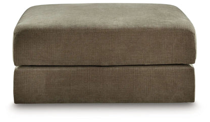 Camellia-Court storage ottoman coffee brown fabric with cushioned lid on Tampa Home & Garden Store