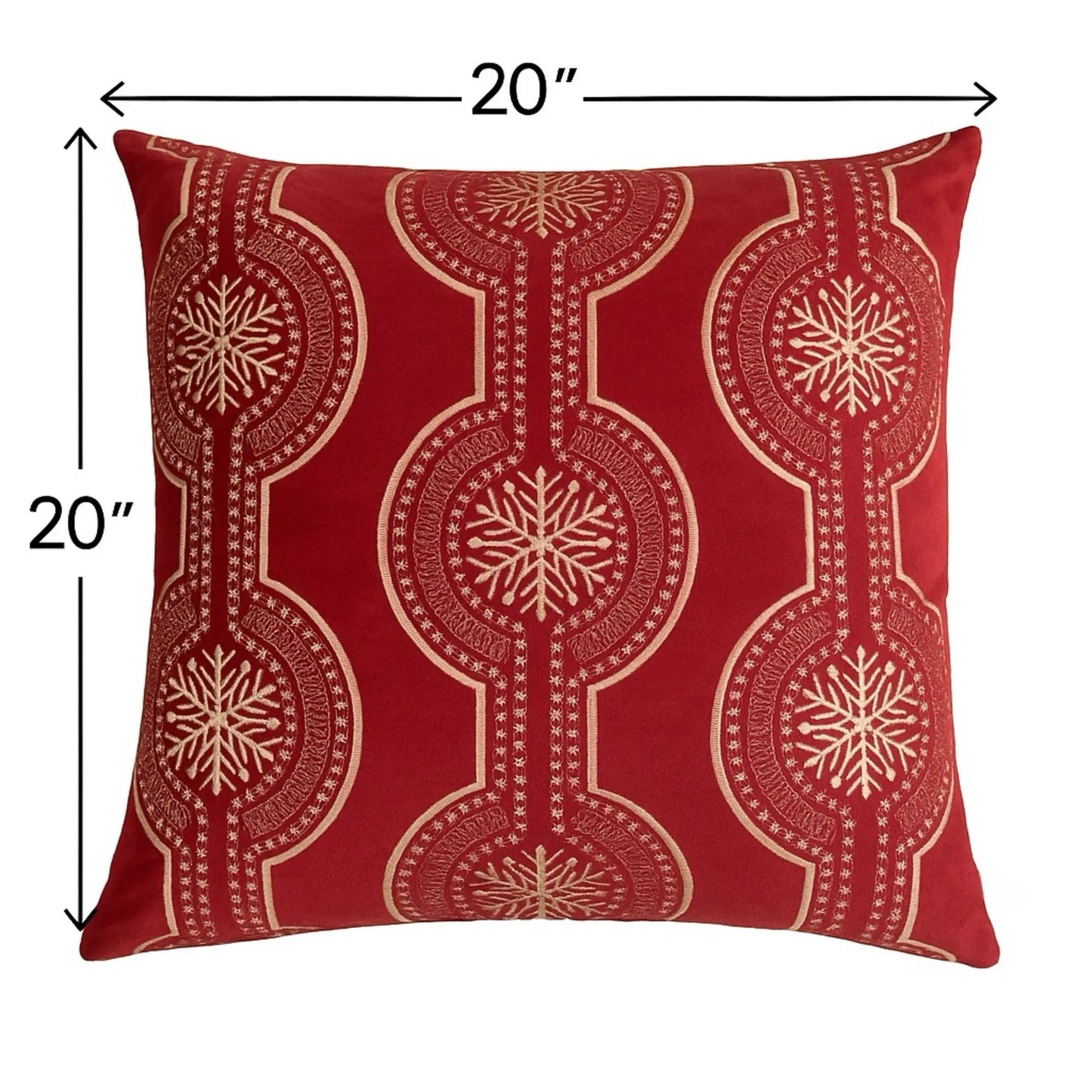 Holiday Throw Pillow Snowflake Embroidery