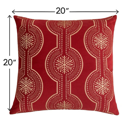 Holiday Throw Pillow Snowflake Embroidery