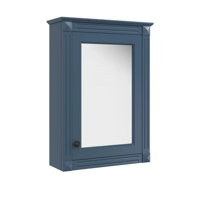 Medicine cabinet blue wall-mounted bathroom with mirror and decorative trim over toilet on Tampa Home & Garden Store