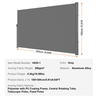 Retractable Aluminum and Outdoor Privacy Awning