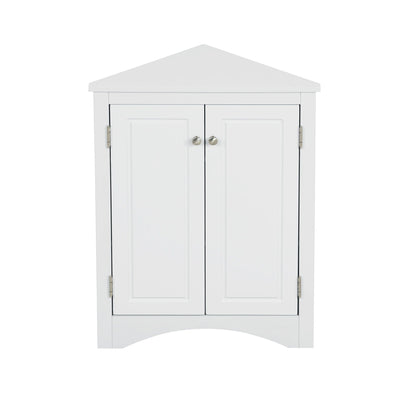 Triangle linen cabinet by HouseOfZazla, white freestanding storage with adjustable shelves on Tampa Home & Garden Store
