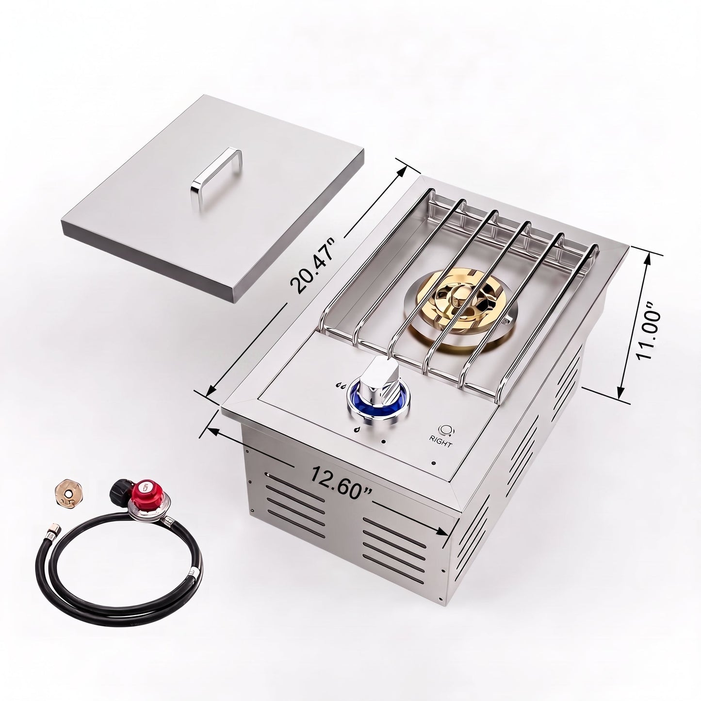 Single Grilling Side Burner and 17000BTU Propane