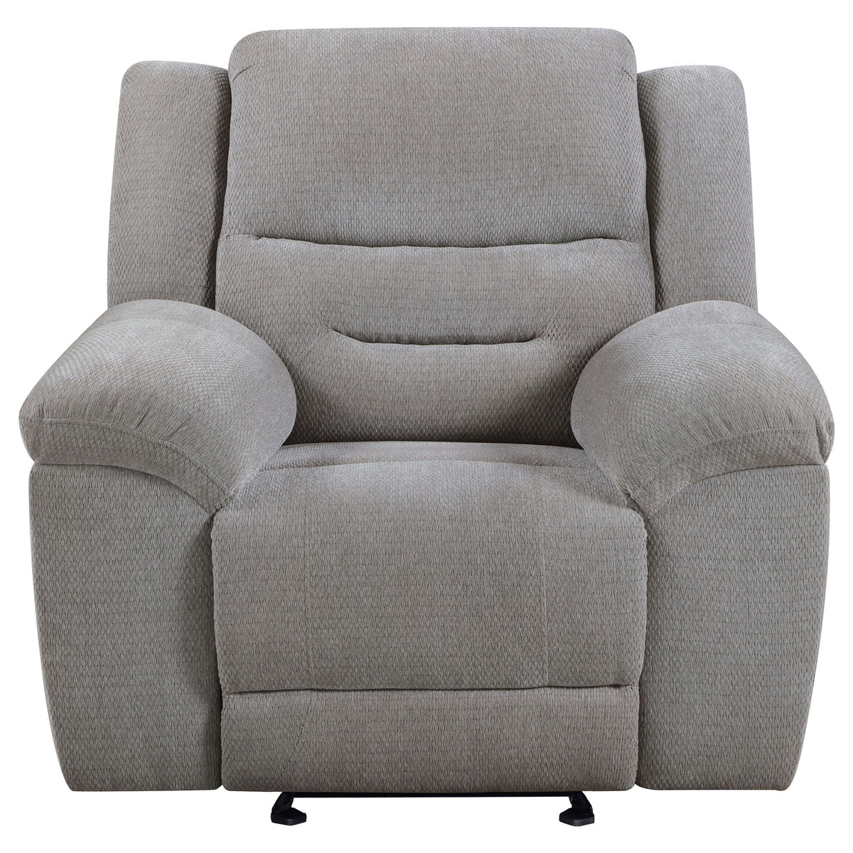 Sebring gray upholstered glider recliner chair with manual recline and smooth glide by HouseOfZazla on Tampa Home & Garden Store