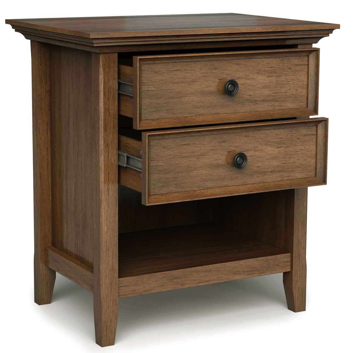 Handcrafted Bedside Table with Storage dark brown wood by HouseOfZazla Accent Nightstands on Tampa Home & Garden Store
