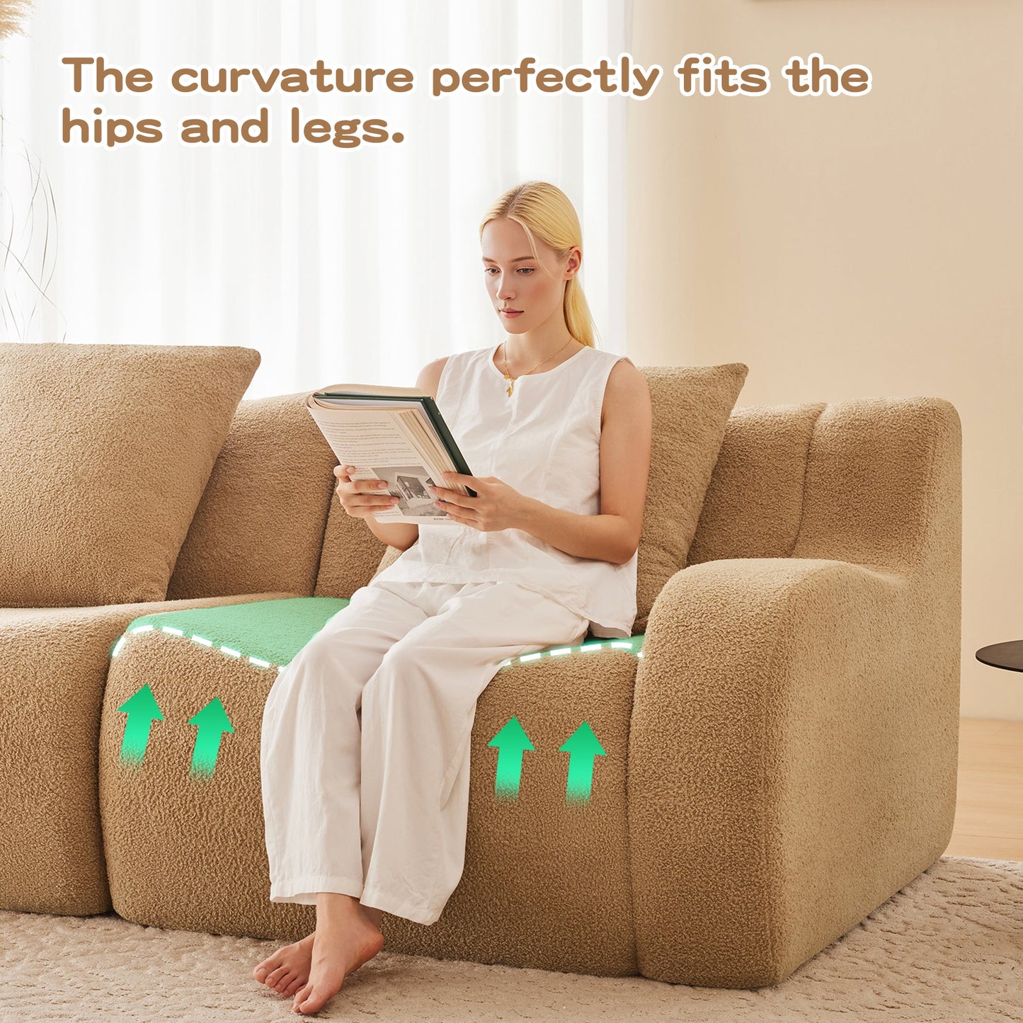 Soft Teddy Fabric and Modern Boneless Sofa