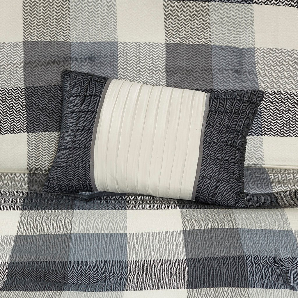 Grey Herringbone Comforter Set and Cal King