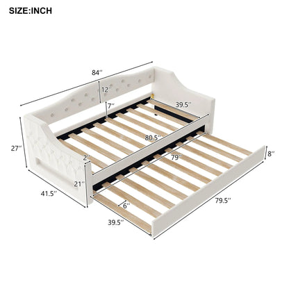 Daybed With LED Lighting and Upholstered Frame