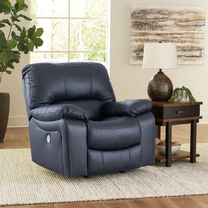 Leesworth - Rocker Recliner in dark blue leather by Unique Piece Furniture on Tampa Home & Garden Store