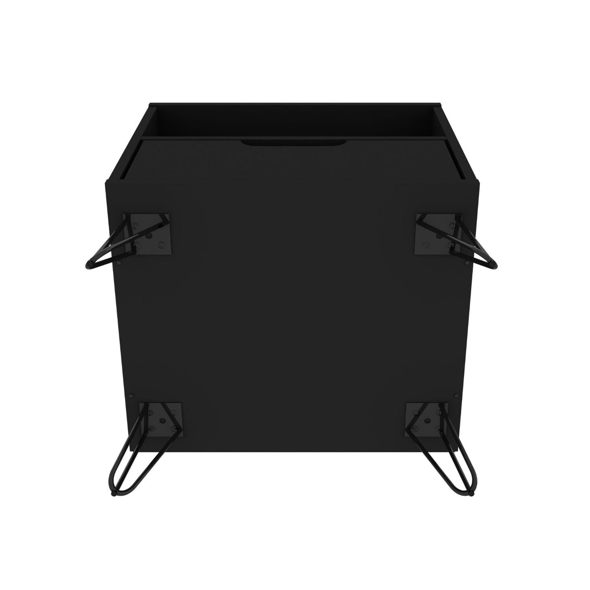 Rockefeller Nightstand by HouseOfZazla, black finish, 1-drawer, splayed legs on Tampa Home & Garden Store