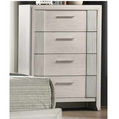 4 Drawer Tall Storage Chest White accent chest with ribbed side panels Unique Piece Furniture on Tampa Home & Garden Store