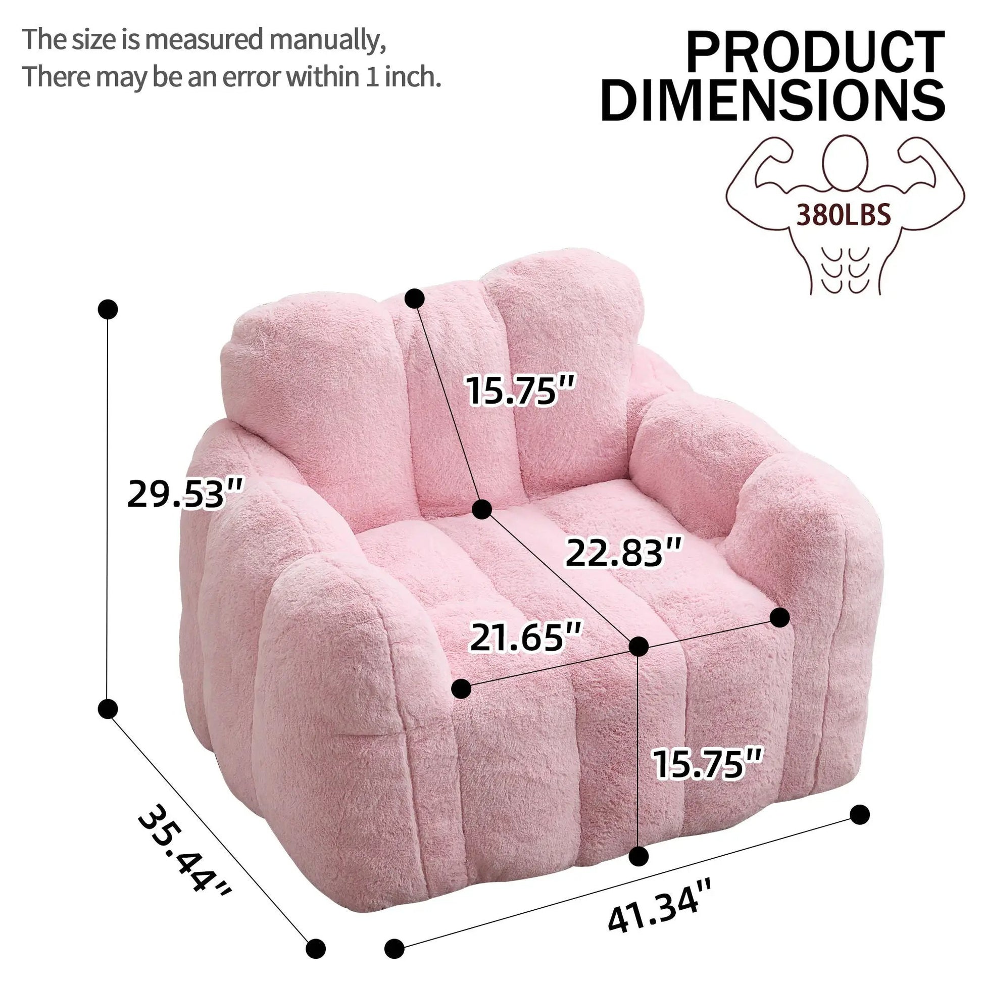 Lotus Style Compression Sofa Bean Bag pink plush fabric by Unique Piece Furniture on Tampa Home & Garden Store