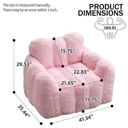 Lotus Style Compression Sofa Bean Bag pink plush fabric by Unique Piece Furniture on Tampa Home & Garden Store
