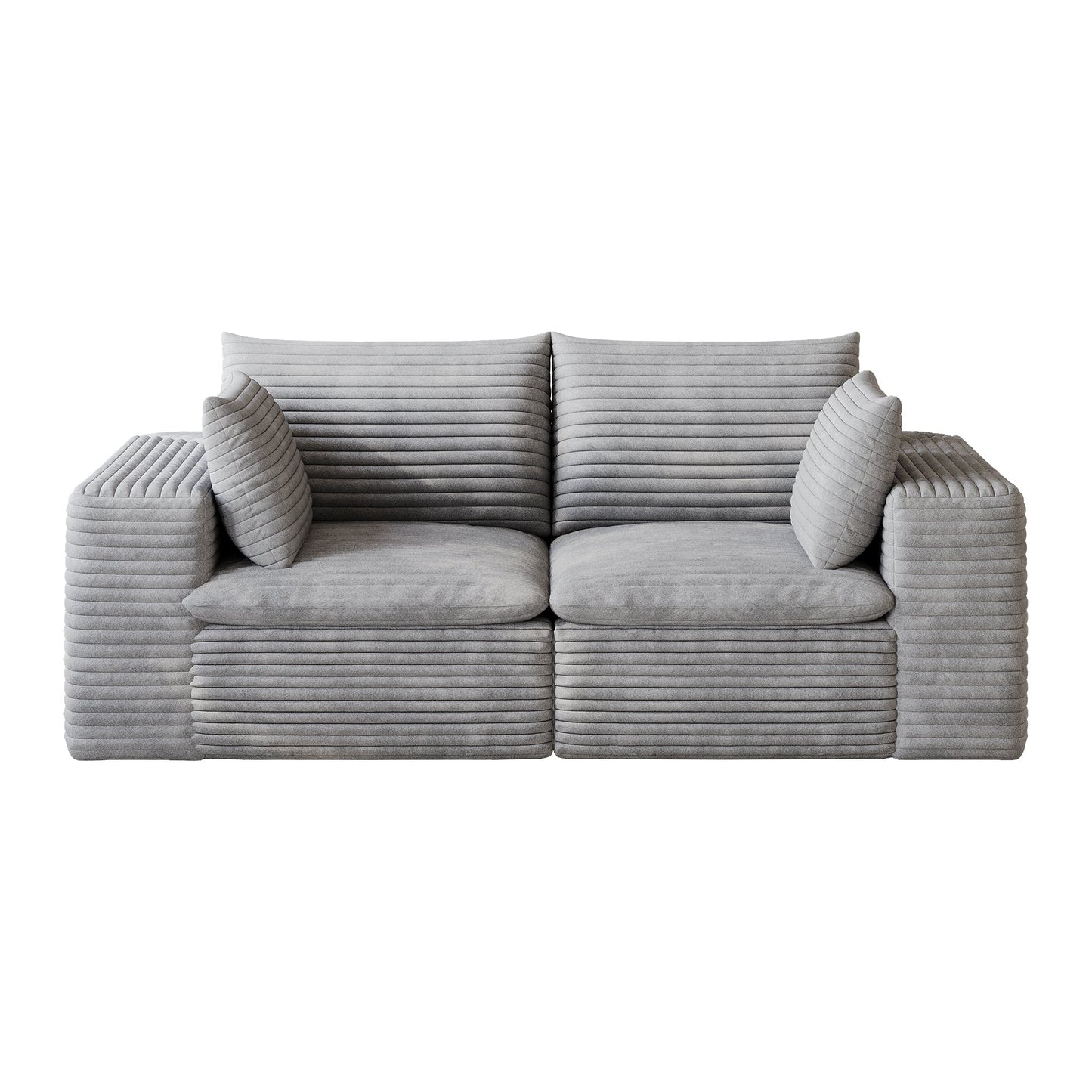 Modular Cloud Sofa In Corduroy Fabric And Cushions
