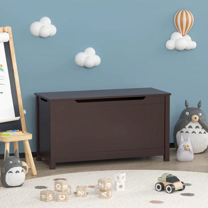 Toy Box Storage With Safety Hinged Lid For Kids