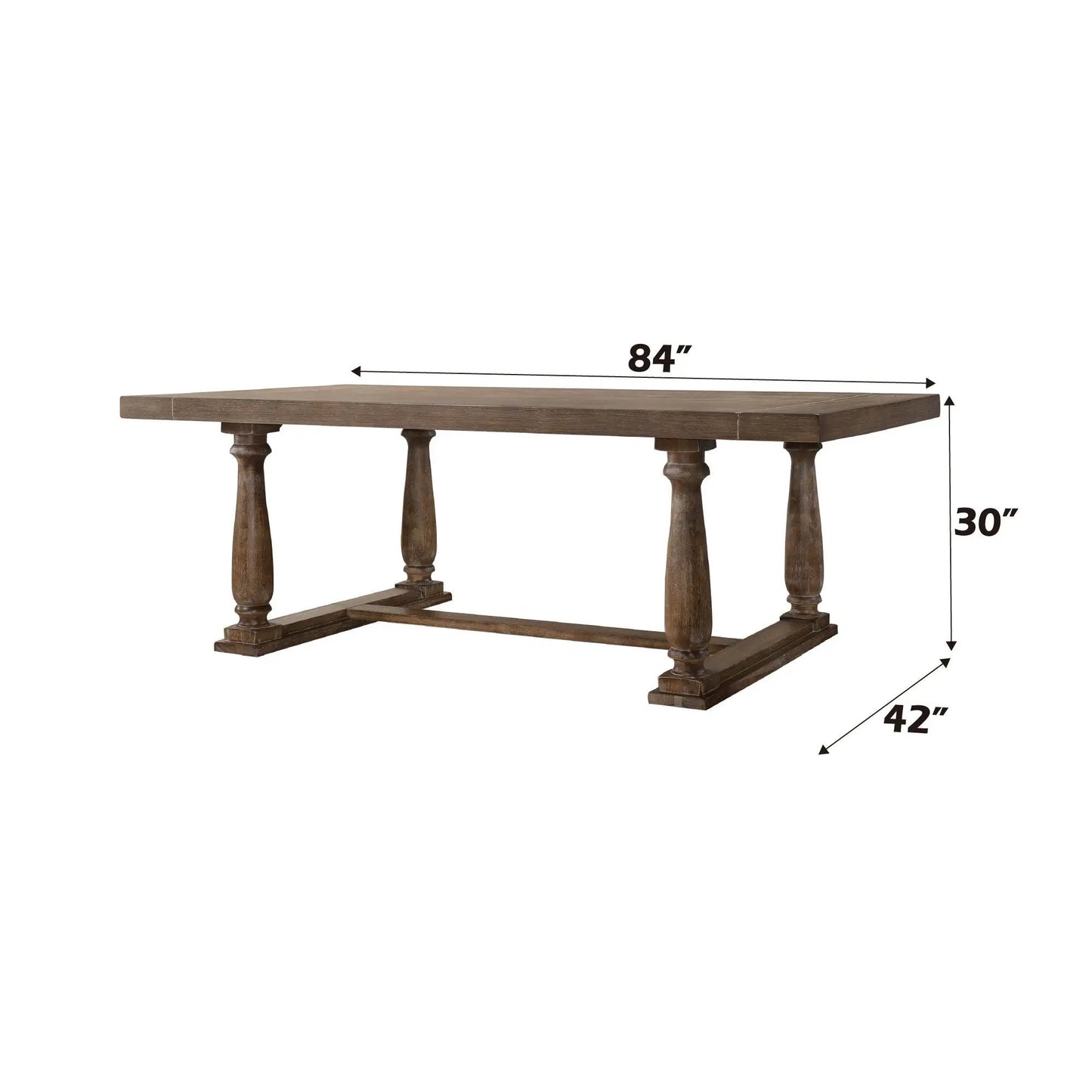 Bernard Weathered Dining Table with Trestle Base