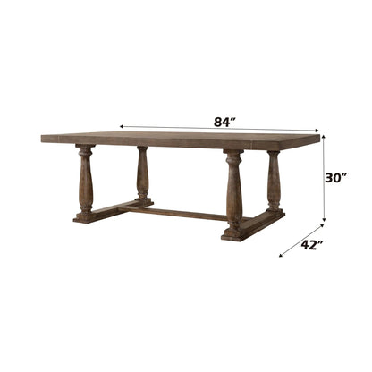Bernard Weathered Dining Table with Trestle Base