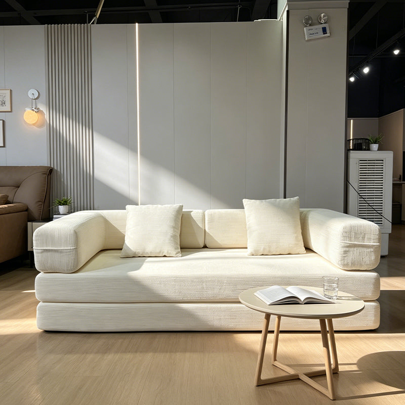 Double Sofa Bed in ivory cream fabric, multifunctional compression sofa on Tampa Home & Garden Store