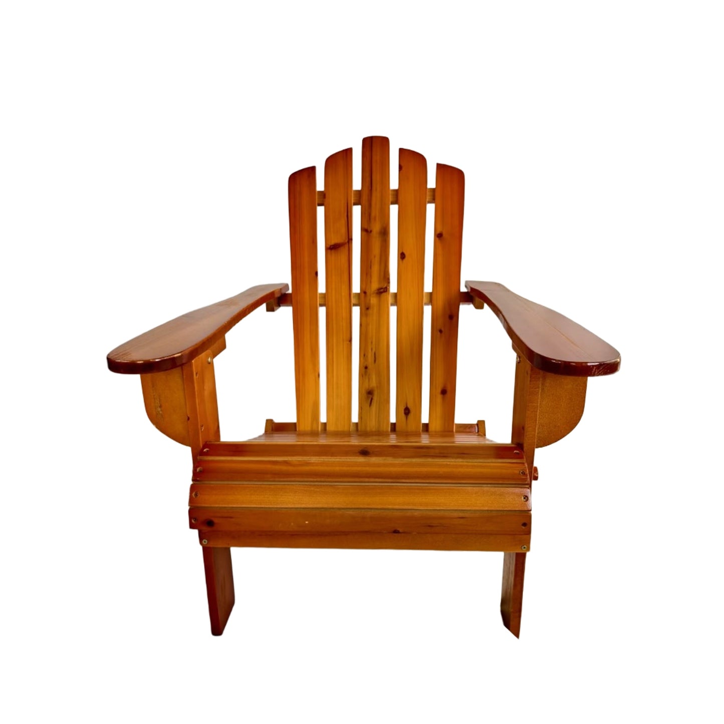 HouseOfZazla foldable solid wood Adirondack chair in oak finish, outdoor furniture on Tampa Home & Garden Store