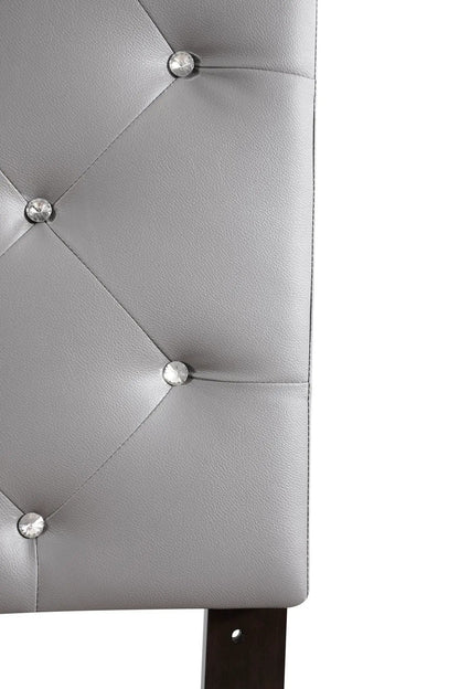 Panel Headboard with Faux Jewel Button Tufting