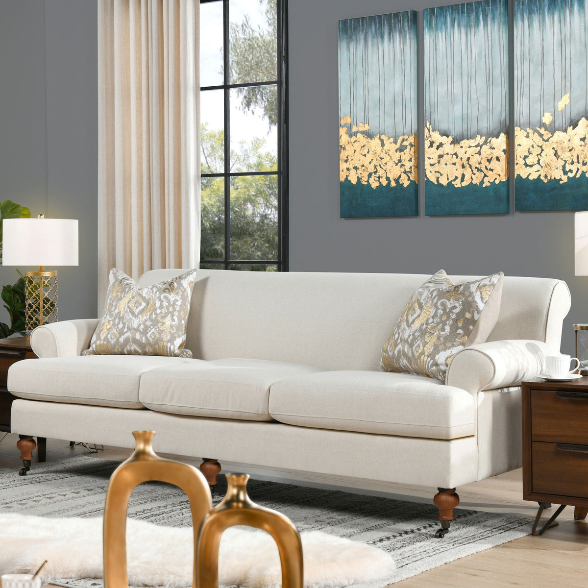 Alana Lawson Three Cushion Sofa and Tightback