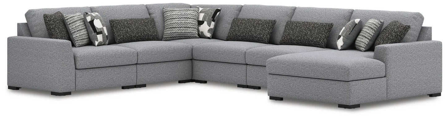 Bealton sectional sofa in gray fabric with chaise and cushions Unique Piece Furniture on Tampa Home & Garden Store